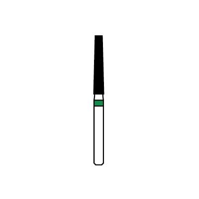 Patterson® Diamond Instrument FG, Coarse, Cone Flat End, #848-018, 1.8 mm Diameter, Green Ring, 1/Pkg