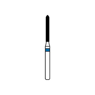 Patterson® Diamond Instrument, FG, Medium Grit, Blue Ring, Cone Round End, #869-012, 1.2 mm Diameter