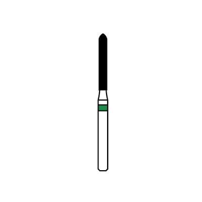 Patterson® Diamond Instrument FG, Coarse Grit, Cone Round End, Green Ring, #869-014, 1.4 mm Diameter