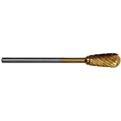 Patterson® Gold Titanium Nitride Lab Bur, Pear, #53A, Crosscut, HP Standard Shank, 6.35 mm Head Diameter, 12.7 mm Head Length, 1/Pkg