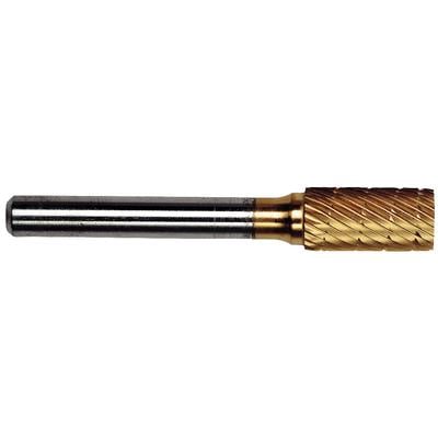 Patterson® Gold Titanium Nitride Lab Bur – Lathe, Cylinder, # E, 9.525 mm Diameter, 19.050 mm Length, 1/Pkg