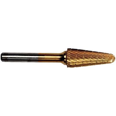 Patterson® Gold Titanium Nitride Lab Bur – Lathe, Cone, #B, 12.7 mm Diameter, 28.575 mm Length, 1/Pkg