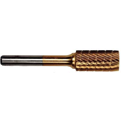 Patterson® Gold Titanium Nitride Lab Bur – Lathe, Cylinder, # E, 12.7 mm Diameter, 25.4 mm Length, 1/Pkg