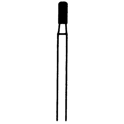 Meisinger 840C-014-FG Diamond Rotary Instrument, FG, Extra Fine Grit, Yellow Ring, Cylinder, Round End, 1.4 mm Head Diameter, 5/Pkg