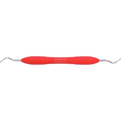 LM Instruments Universal Curettes #4L/4R Columbia, Small ErgoNorm Handle, Double End, Red, DuraGradeMax Steel
