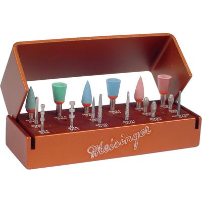 Meisinger Anterior Veneer & Cementation Kit - 16 Burs, Diamonds, and Bur Block