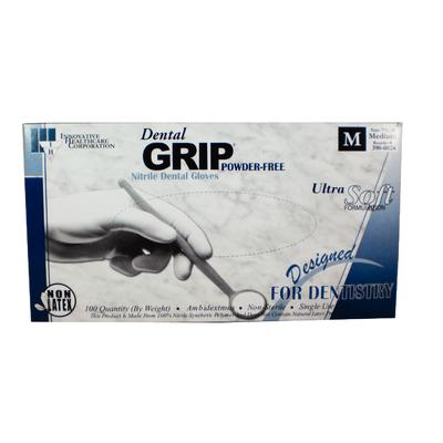 Dental Grip® White Nitrile Exam Gloves, Powder Free, Non-Sterile, Medium, 100/Box