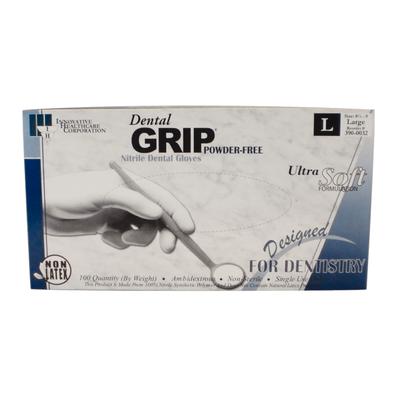 Dental Grip® White Nitrile Exam Gloves, Powder Free, Non-Sterile, Large, 100/Box