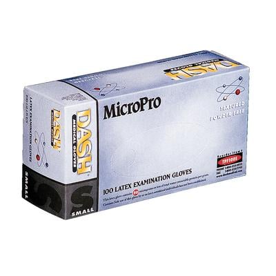 MicroPro™ Powder-Free Textured Latex Exam Gloves, Small, 100/Box, TPF100S