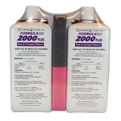 Air Techniques Formula 2000 Plus Tank and Transport Cleaner Twin Pack, 2 x 1 Liter Bottles, 2 Sponges & Spatula, 43945