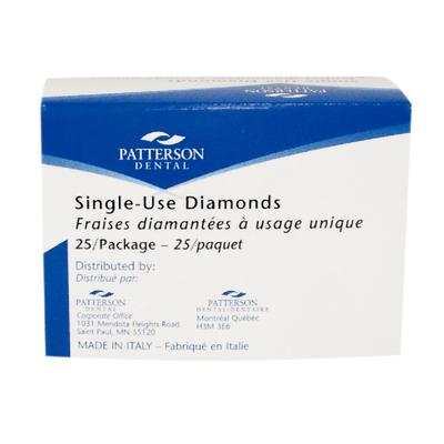 Patterson® Disposable Diamond Bur, FG, Fine Grit, Red Ring, Round, #801-023F, 2.3 mm Diameter, 2.2 mm Length, 25/Pkg
