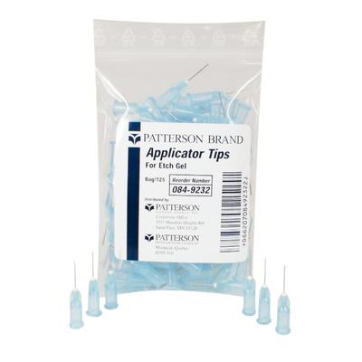 Patterson® Etch Applicator/Dispensing Tips, 25 Gauge, Straight, Blue, 125/Pkg