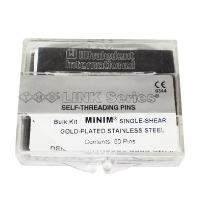 TMS Link Series Self-Threading Pins, Minim Single Shear Kit, Gold-Plated Stainless Steel, 0.021"/0.525 mm, 50 Pins, L522