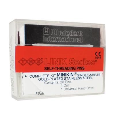 TMS® Link Series® Self-Threading Pins – Minikin Single Shear Kits, Gold-Plated Stainless Steel, 0.017"/0.425 mm, Red, 20 Pins, L511