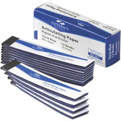 Patterson® Articulating Paper, Thick, 79 Microns, Blue, 12 Sheets/Pkg