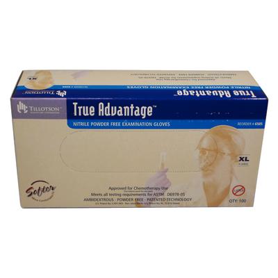 True Advantage™ Nitrile Exam Gloves, Powder Free, Non-Sterile, Extra Large, Lavender, Textured, 90/Pkg, 02-6504