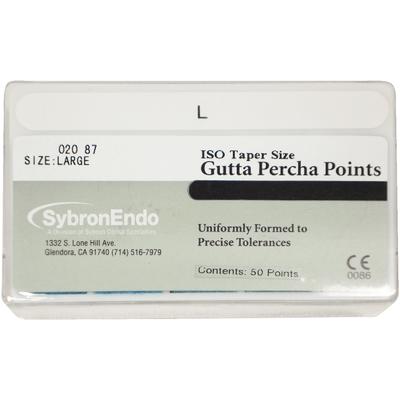 Kerr Tapered Gutta Percha Points, Large (Auxiliary), 50/Box, #12646