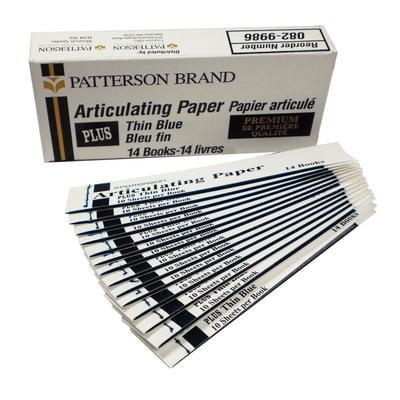 Patterson® Articulating Paper - Thin Plus, 88 Microns, Blue, 14/Pkg