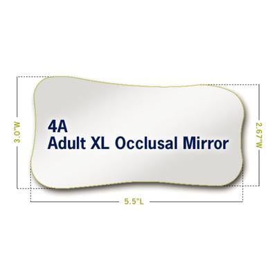 Riofoto Rhodium Intraoral Photographic Mirror, Adult #4 Extra Long Occlusal, Double-Sided, Autoclavable