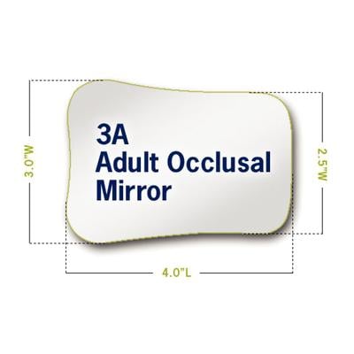 Riofoto Rhodium Intraoral Photographic Mirror, Adult, Occlusal, Size 3A, Double-Sided, Autoclavable, 1/Pkg