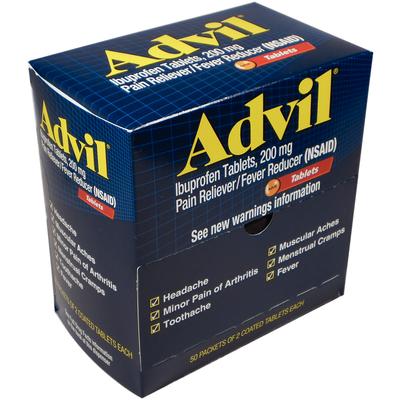 Advil® Ibuprofen Tablets, 200 mg, Industrial Pack, 50 Envelopes x 2 Tablets, 32452