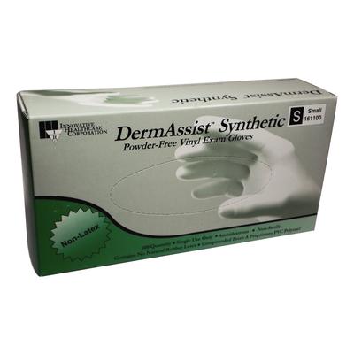 DermAssist™ Synthetic Powder Free Exam Gloves, Small, Clear, 100/Box, NL411100