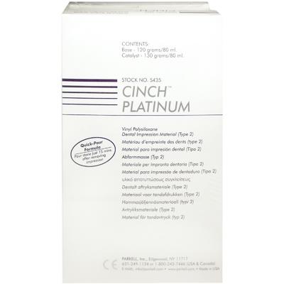 Cinch™ Platinum Tubes VPS Impression Material, Medium Viscosity, Regular Set, 2 Tubes Base & 2 Tubes Catalyst, 160 ml per Tube, 4/Pkg