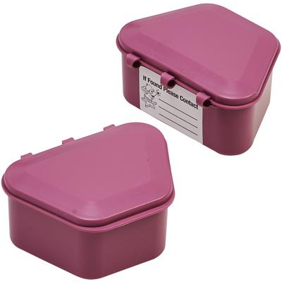 Patterson® Plastic Denture Box, Mauve, 2-1/2" W x 1-3/4" D x 3-1/2" L, 12/Pkg
