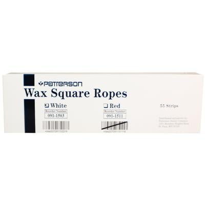 Patterson® Wax Square Ropes, White, 11" Long x 3/16" Square, 55/Box