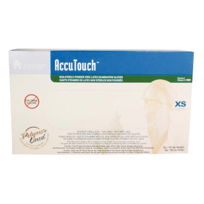 AccuTouch™ Latex Exam Gloves, Powder Free, Non-Sterile, Extra Small, 100/Box, 02-4300