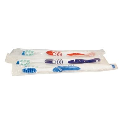 Patterson 43 Tuft Toothbrush, Soft, Serrated Trim, Built-in Tongue Cleaner, Adult, 72/Pkg