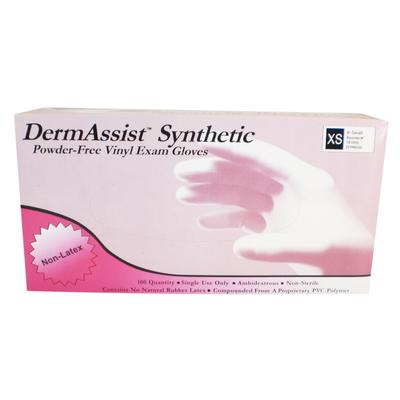 DermAssist™ Synthetic Powder Free Exam Gloves, Extra Small, Clear, 100/Box