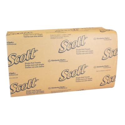 Scott® Single-Fold Towels, White, 9.3" x 10.5", 250 Sheets/Pkg, 16 Pkgs/Case