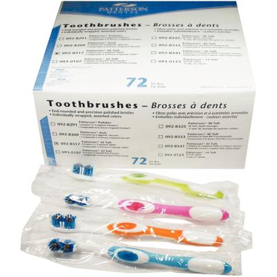 Patterson 36 Tuft Toothbrush, Soft Nylon Bristles, Adult, 72/Pkg