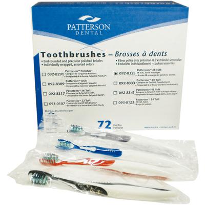 Patterson 38 Tuft Toothbrush, Soft, Criss-Cross Bristles, Adult, 72/Pkg