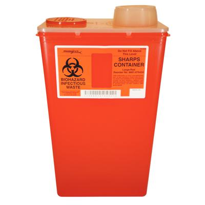 Monoject™ Sharps-A-Gator™ Sharps Container, Large, 14 Quart, Red, Chimney Top, 8881676434