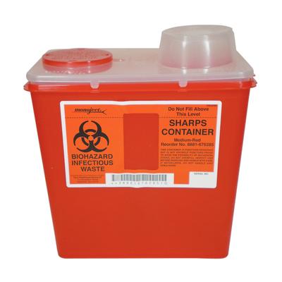 Monoject™ Sharps-A-Gator™ Sharps Container, Medium, 8 Quart, Red, Chimney Top, 8881676285