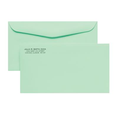 Patterson Office Supplies Nonwindow Personalized Envelopes, #6-3/4, 6-1/2" W x 3-5/8" H, Gummed-Flap, Green, 500/Pkg