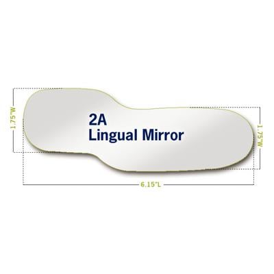 Riofoto Rhodium Intraoral Photographic Mirror, Adult, Size 2A Lingual, Autoclavable, 1/Pkg