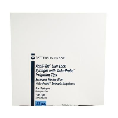 Patterson® Endodontic Syringe with Irrigation Needle, 3 cc Luer Syringe, Closed End Side-Port Needle, 23 Gauge, 100/Pkg