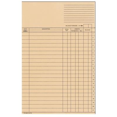 Ledger Cards, 5-3/4" x 9-1/4", 32 lb Buff, 2-Sided, Safeguard Compatible, 100/Pkg