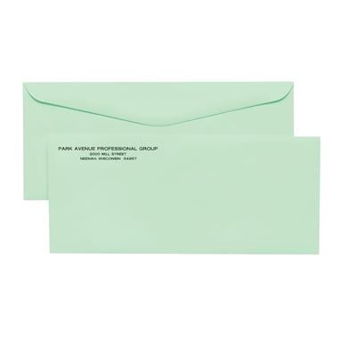 #9 Standard Envelopes, Personalized, Gummed-Flap, Green, 8-7/8" W x 3-7/8" H, 500/Pkg
