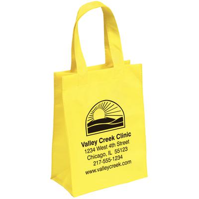 Nonwoven Tote Bags, One Color, 8" W x 10" H x 4" D, 100/Pkg
