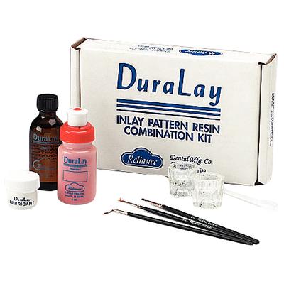 DuraLay Inlay Resin Combination Kit, Red, 1 Kit (2 oz Powder, 2 oz Liquid, Brushes, Dishes, Lubricant)