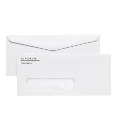 #9 Single Window Personalized Envelopes, White, 8-7/8" W x 3-7/8" H, Self-Seal, 500/Pkg