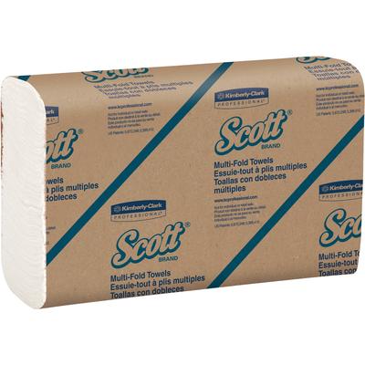 Scott® Multifold Hand Towels #180, White, 9.2" x 9.4", 250 Sheets/Pkg, 16 Pkg/Case