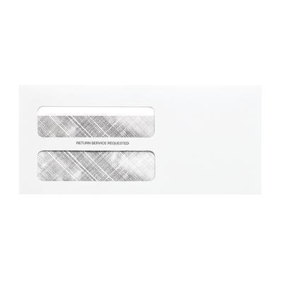 Double Window Envelopes, 8-7/8" W x 4" H, Self-Seal, Security Lined, White, 500/Pkg, Eaglesoft Compatible