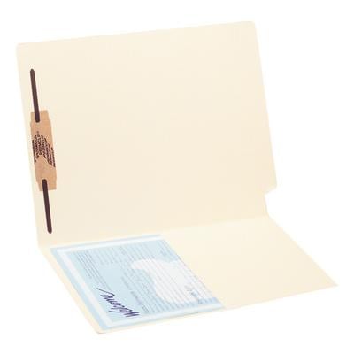 14-pt End-Tab with Half Pocket Folder, No Fasteners, 9-1/2" x 12-1/4", Manila, 50/Box