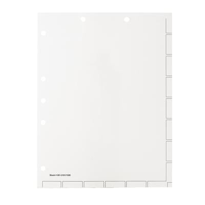 Patterson Office Supplies Divider Sheets without Pocket, White, 8-1/2" x 11", 400/Box