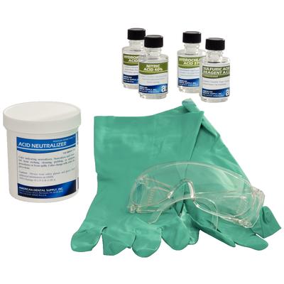 Safety Kit - Nitric Acid Kit, 1 oz Acid, 1 lb Neutralizer, Includes Glasses & Gloves, 01KEZKNMC2F4PTY7QB8YSB0P1T